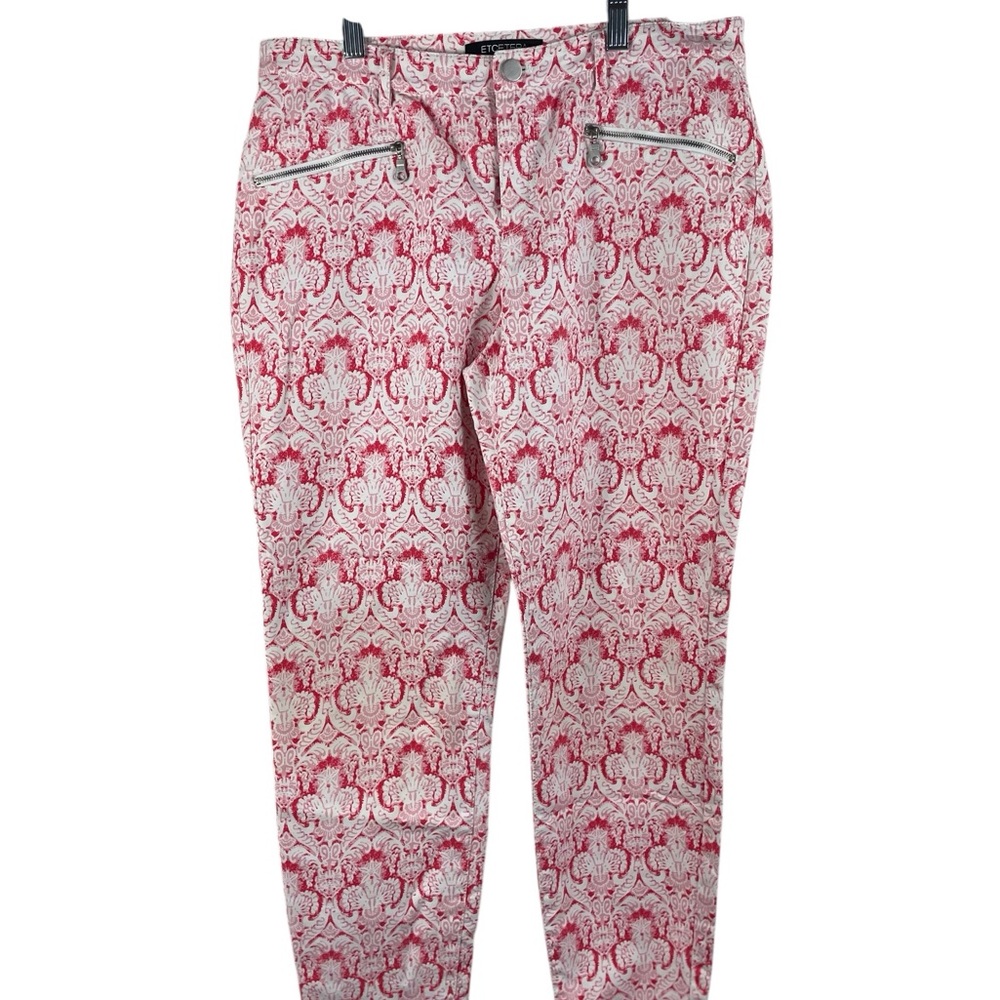 Etcetera Elegant Pink, Red and White Damask Pants, Size‎ 8